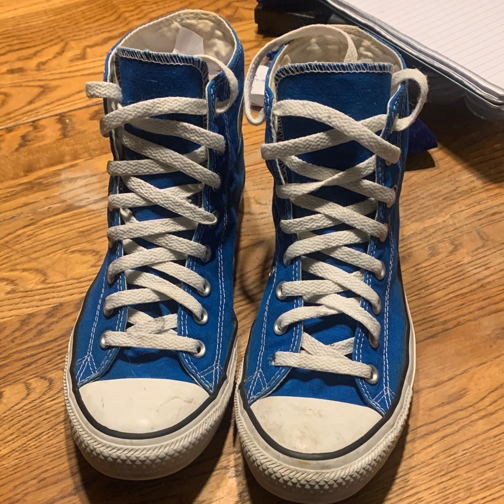 Kids Blue High-Top Sneakers